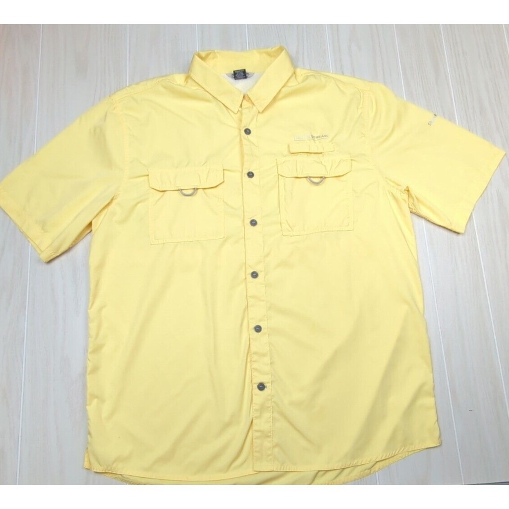 Field  & stream yellow men's Large button front vented fishing‎ shirt